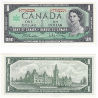 BC-45b-i 1967 Canada $1 Beattie-Rasminsky, F/P, CUNC