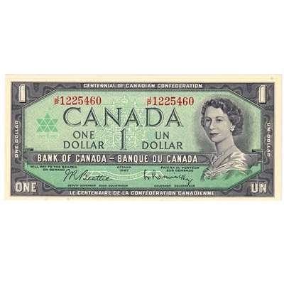 BC-45b-i 1967 Canada $1 Beattie-Rasminsky, J/P, UNC