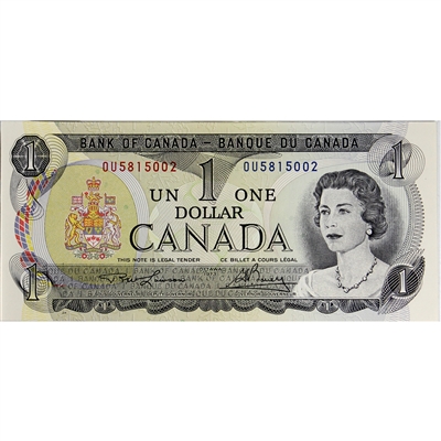 BC-46a 1973 Canada $1 Lawson-Bouey, OU, UNC