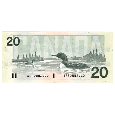BC-58b-i-N1-iii 1991 Canada $20 Bonin-Thiessen, 3 digit RADAR, ASE, CUNC
