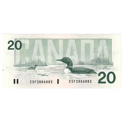 BC-58a-N1-iii 1991 Canada $20 Thiessen-Crow, 3 digit RADAR, ESF, CUNC