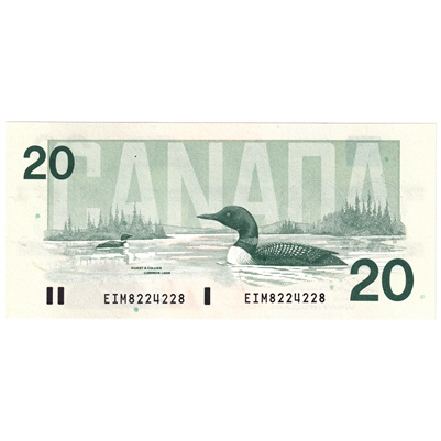 BC-58a-i-N1-iii 1991 Canada $20 Thiessen-Crow, 3 digit RADAR, EIM, CUNC
