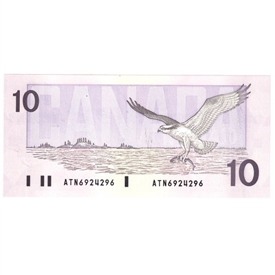 BC-57a-N1-iii 1989 Canada $10 Thiessen-Crow, 4 digit RADAR, ATN, CUNC