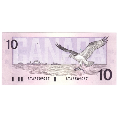 BC-57a-N1-iii 1989 Canada $10 Thiessen-Crow, 4 digit RADAR, ATA, CUNC
