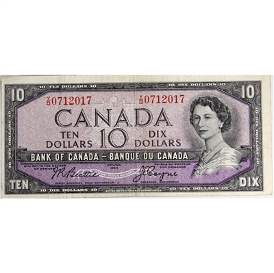 BC-40a 1954 Canada $10 Beattie-Coyne, Y/D, F-VF