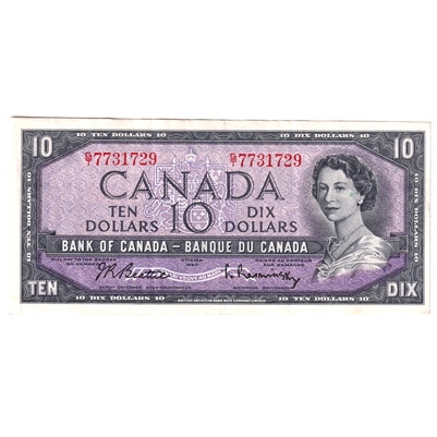 BC-40b 1954 Canada $10 Beattie-Rasminsky, G/T, EF