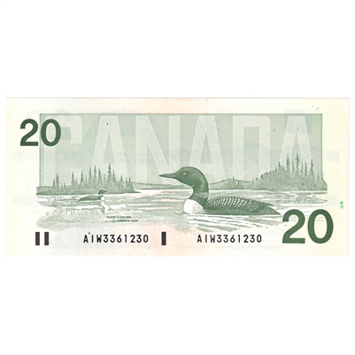 BC-58a-ii 1991 Canada $20 Thiessen-Crow, AIW without Serifs, AU-UNC