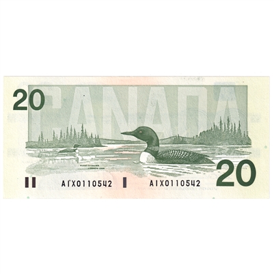 BC-58aA-ii 1991 Canada $20 Thiessen-Crow, AIX Without Serifs, UNC