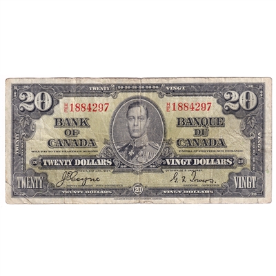 BC-25c 1937 Canada $20 Coyne-Towers, H/E, Circ