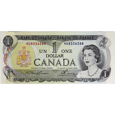 BC-46a 1973 Canada $1 Lawson-Bouey, MU, CUNC