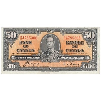 BC-26c 1937 Canada $50 Coyne-Towers, B/H, EF-AU