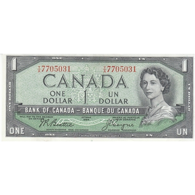 BC-37a 1954 Canada $1 Beattie-Coyne, Y/A, AU