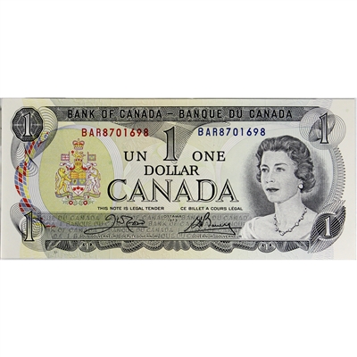 BC-46b 1973 Canada $1 Crow-Bouey, BAR, CUNC