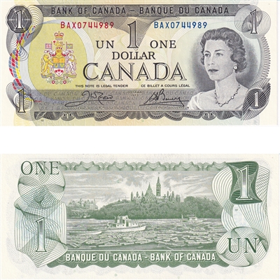 BC-46bA 1973 Canada $1 Crow-Bouey, BAX, CUNC