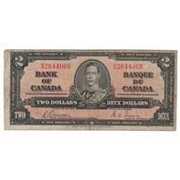 BC-22b 1937 Canada $2 Gordon-Towers, M/B, VG