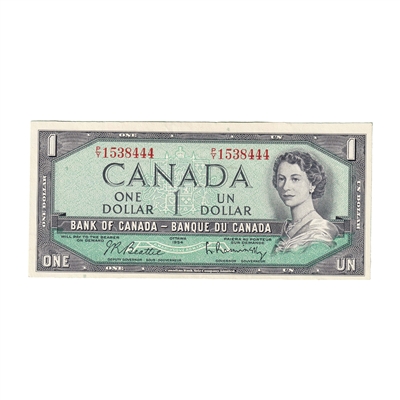 BC-37b 1954 Canada $1 Beattie-Rasminsky, P/Y, EF-AU
