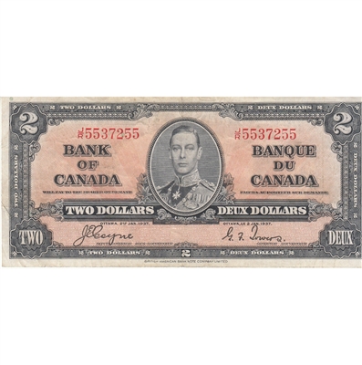 BC-22c 1937 Canada $2 Coyne-Towers, J/R, VF