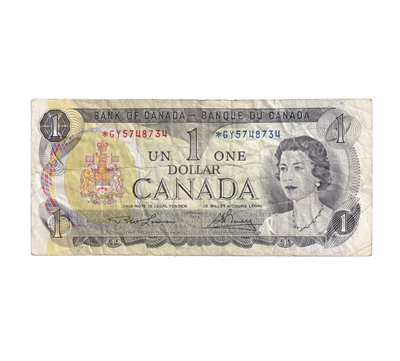 BC-46aA 1973 Canada $1 Lawson-Bouey, *GY, CIRC