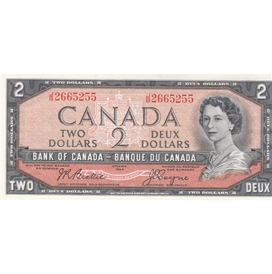 BC-38a 1954 Canada $2 Beattie-Coyne, J/B, AU-UNC