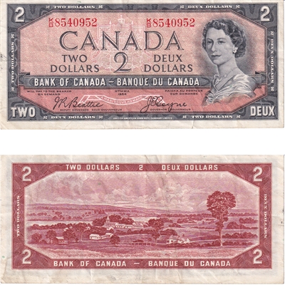 BC-38a 1954 Canada $2 Beattie-Coyne, K/B, VF