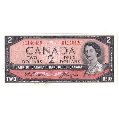 BC-38a 1954 Canada $2 Beattie-Coyne, O/B, AU-UNC
