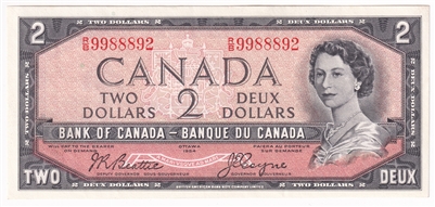 BC-38a 1954 Canada $2 Coyne-Towers, R/B, AU