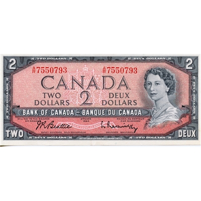 BC-38b 1954 Canada $2 Beattie-Rasminsky, A/R, EF-AU