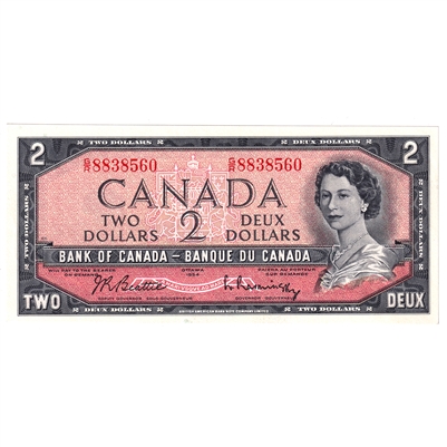 BC-38b 1954 Canada $2 Beattie-Rasminsky, G/R, UNC