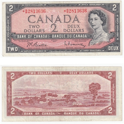 BC-38bA 1954 Canada $2 Beattie-Rasminsky, *B/B, VF