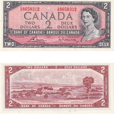 BC-38c 1954 Canada $2 Bouey-Rasminsky, I/G, AU