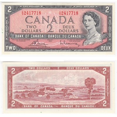 BC-38c 1954 Canada $2 Bouey-Rasminsky, I/G, CUNC