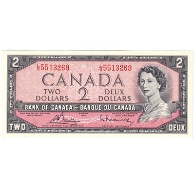 BC-38c 1954 Canada $2 Bouey-Rasminsky, L/G, UNC