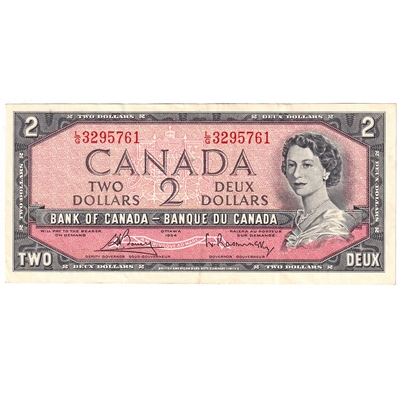 BC-38c 1954 Canada $2 Bouey-Rasminsky, L/G, VF-EF