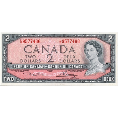 BC-38d 1954 Canada $2 Lawson-Bouey, L/G, AU-UNC