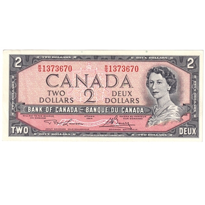 BC-38d 1954 Canada $2 Lawson-Bouey, R/G, AU