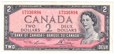 BC-38d 1954 Canada $2 Lawson-Bouey, V/G, EF-AU