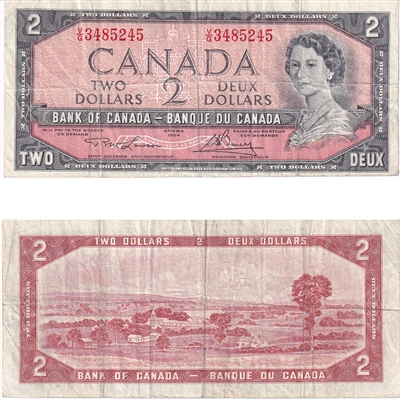 BC-38d 1954 Canada $2 Lawson-Bouey, V/G, F