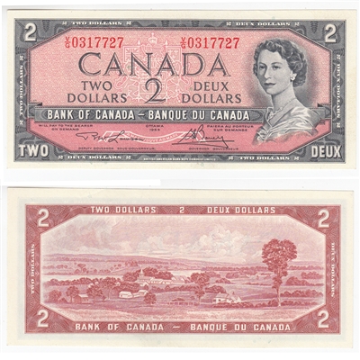 BC-38d 1954 Canada $2 Lawson-Bouey, V/G, UNC