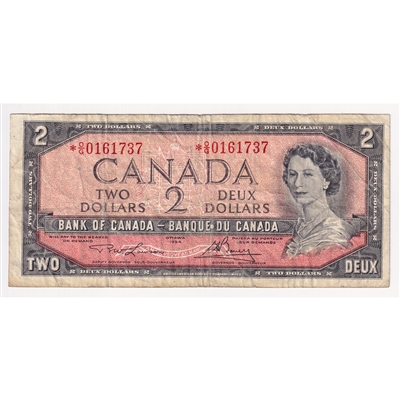 BC-38dA 1954 Canada $2 Lawson-Bouey, *O/G, F