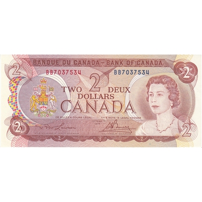 BC-47a 1974 Canada $2 Lawson-Bouey, BB, AU-UNC