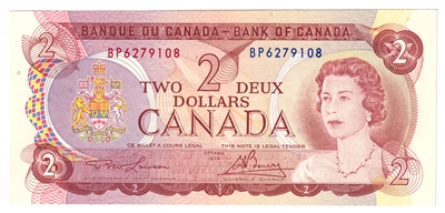 BC-47a 1974 Canada $2 Lawson-Bouey, BP, Modified Tint, UNC