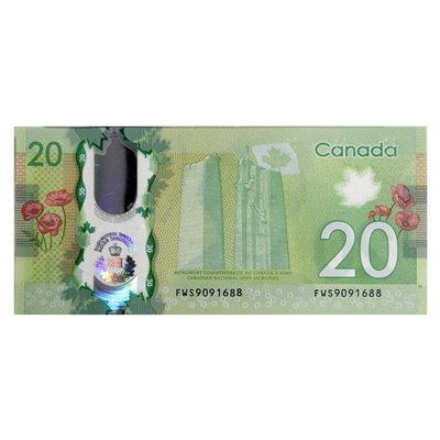 BC-74 2015 Canada $20 Wilkins-Poloz, FWS, UNC