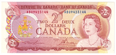 BC-47a-i 1974 Canada $2 Lawson-Bouey, ABU, AU-UNC