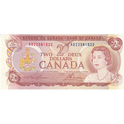 BC-47a-i 1974 Canada $2 Lawson-Bouey, ABZ, UNC