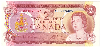 BC-47a-i 1974 Canada $2 Lawson-Bouey, AGE, AU-UNC