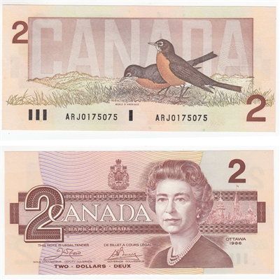 BC-55a 1986 Canada $2 Crow-Bouey, ARJ, CUNC