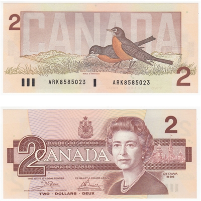 BC-55a 1986 Canada $2 Crow-Bouey, ARK, CUNC