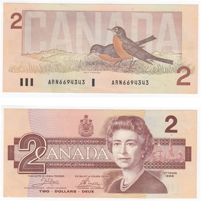 BC-55a 1986 Canada $2 Crow-Bouey, ARN, AU