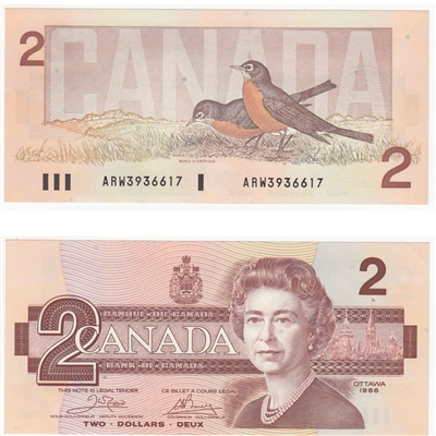 BC-55a 1986 Canada $2 Crow-Bouey, ARW, AU