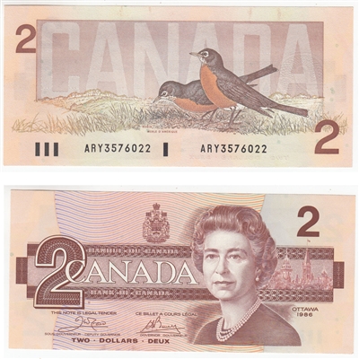 BC-55a 1986 Canada $2 Crow-Bouey, ARY, AU